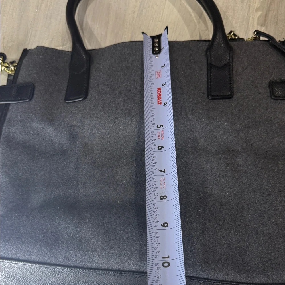 Source Unknown Gray Satchel/Crossbody with Bold Red Accent